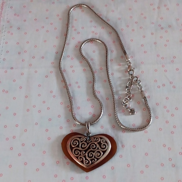 Brighton Amber and Silver Heart Wheat Chain Necklace - Picture 10 of 12